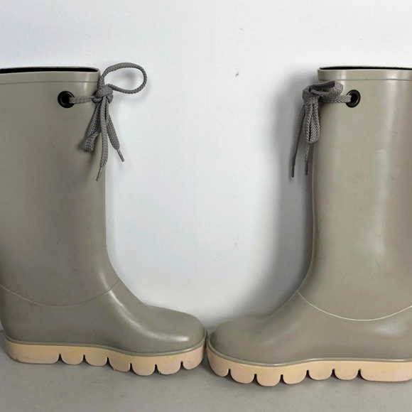 Marc Jacobs Rain Boots 674136 Gray Lace-Up - Picture 7 of 8
